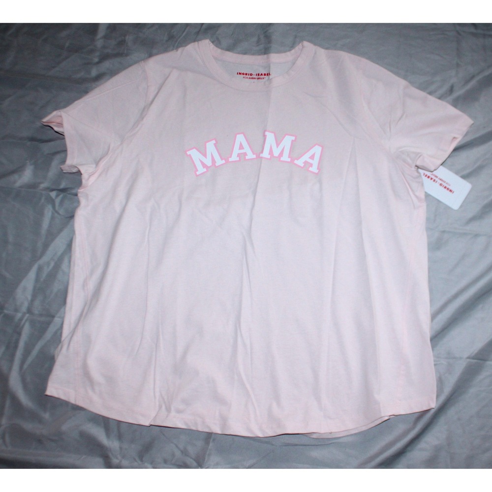 Women's Ingrid & Isabel maternity top LT pink MAMA shirt size XXL